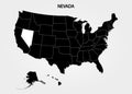 Nevada. States of America territory on gray background. Separate state. Vector illustration