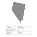 Nevada. States of America territory on white background. Separate state. Vector illustration Royalty Free Stock Photo