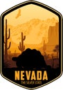 Nevada vector label with Desert tortoise