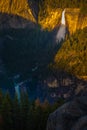 Nevada and Vernal Falls Yosemite National Park from Glacier Poin Royalty Free Stock Photo