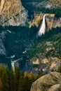 Nevada and Vernal Falls Yosemite National Park from Glacier Poin Royalty Free Stock Photo