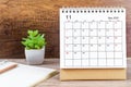 Nevember 2021 desk calendar Royalty Free Stock Photo