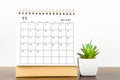 Nevember 2021 desk calendar Royalty Free Stock Photo