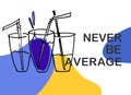 Never be average. Illustrated motivational quote. Personal development training ad