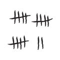 Never Give Up - Counting the Days - Black Tally Marks Isolated on White Background, Vector Concept Design