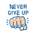 never give up succes challenge icon doodle illustration