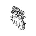 never give up succes challenge isometric icon vector illustration