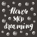 Never stop dreaming