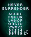 Never surrender glitch font template