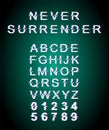 Never surrender glitch font template