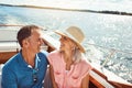 Never too late for a second honeymoon. a mature couple enjoying a relaxing boat ride.