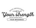 Never underestimate your strength never overestimate your weakness Royalty Free Stock Photo