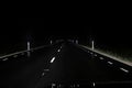 Neverending black night road