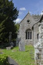 Nevern churchyard with celtic cross. Royalty Free Stock Photo