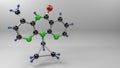 Nevirapine 3D illustration molecule. Royalty Free Stock Photo