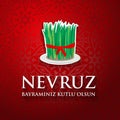 Nevruz bayraminiz kutlu olsun. Translation: Happy Nowruz holiday Royalty Free Stock Photo