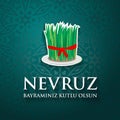 Nevruz bayraminiz kutlu olsun. Translation: Happy Nowruz holiday Royalty Free Stock Photo