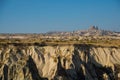 NEVSEHIR DISTRICT, CAPPADOCIA, TURKEY- Beautiful Uchisar village with its spectacular rocky castle Royalty Free Stock Photo