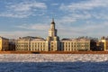 Nevsky landscape with the Kunstkamera Royalty Free Stock Photo