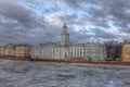 Nevsky landscape with the Kunstkamera Royalty Free Stock Photo