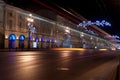 Nevsky Prospect at night, Russia Royalty Free Stock Photo