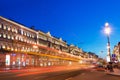 Nevsky prospect at night, St Petersburg Royalty Free Stock Photo