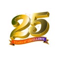 Logo design for 25 years of excellence Royalty Free Stock Photo