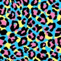 Seamless pattern leopard skin texture with spots in CMYK colors