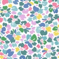 Seamless floral patterns with Colorful flowers on a white background Royalty Free Stock Photo