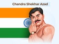 Vector illustration of Freedom Fighter and National Hero of India- Chandra Shekhar Azad