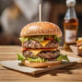 3D Render: Temptingly Juicy Burger Illustration