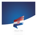 New abstract Croatia flag origami blue background vector