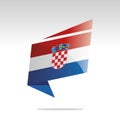 New abstract Croatia flag origami logo icon button label vector