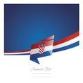 New abstract Croatia flag ribbon origami blue background vector