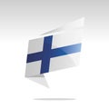 New abstract Finland flag origami logo icon button label vector