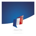 New abstract France flag origami blue background vector