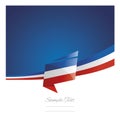 New abstract France flag ribbon origami blue background vector