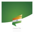 New abstract India flag origami green background vector