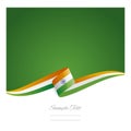 New abstract India flag ribbon banner