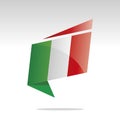New abstract Italy flag origami logo icon button label vector Royalty Free Stock Photo
