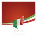 New abstract Italy flag ribbon origami red background vector Royalty Free Stock Photo