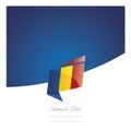 New abstract Romania flag origami blue background vector