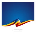 New abstract Romania flag ribbon banner Royalty Free Stock Photo