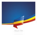 New abstract Romania flag ribbon origami blue background vector