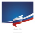 New abstract Russia flag ribbon origami blue background vector