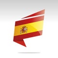 New abstract Spain flag origami logo icon button label vector Royalty Free Stock Photo