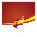 New abstract Spain flag ribbon origami red background vector