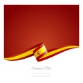 New abstract Spanish flag ribbon banner Royalty Free Stock Photo