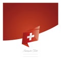 New abstract Switzerland flag origami red background vector