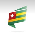 New abstract Togo flag origami logo icon button label vector